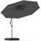 Dyed Polyester LED Offset Hanging Umbrella, 10x8.5 ft, 360 Tilt and Base
